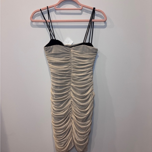 *Zara 3D Floral Tulle Cream Ruched Dress size XS NWT - Picture 6 of 7